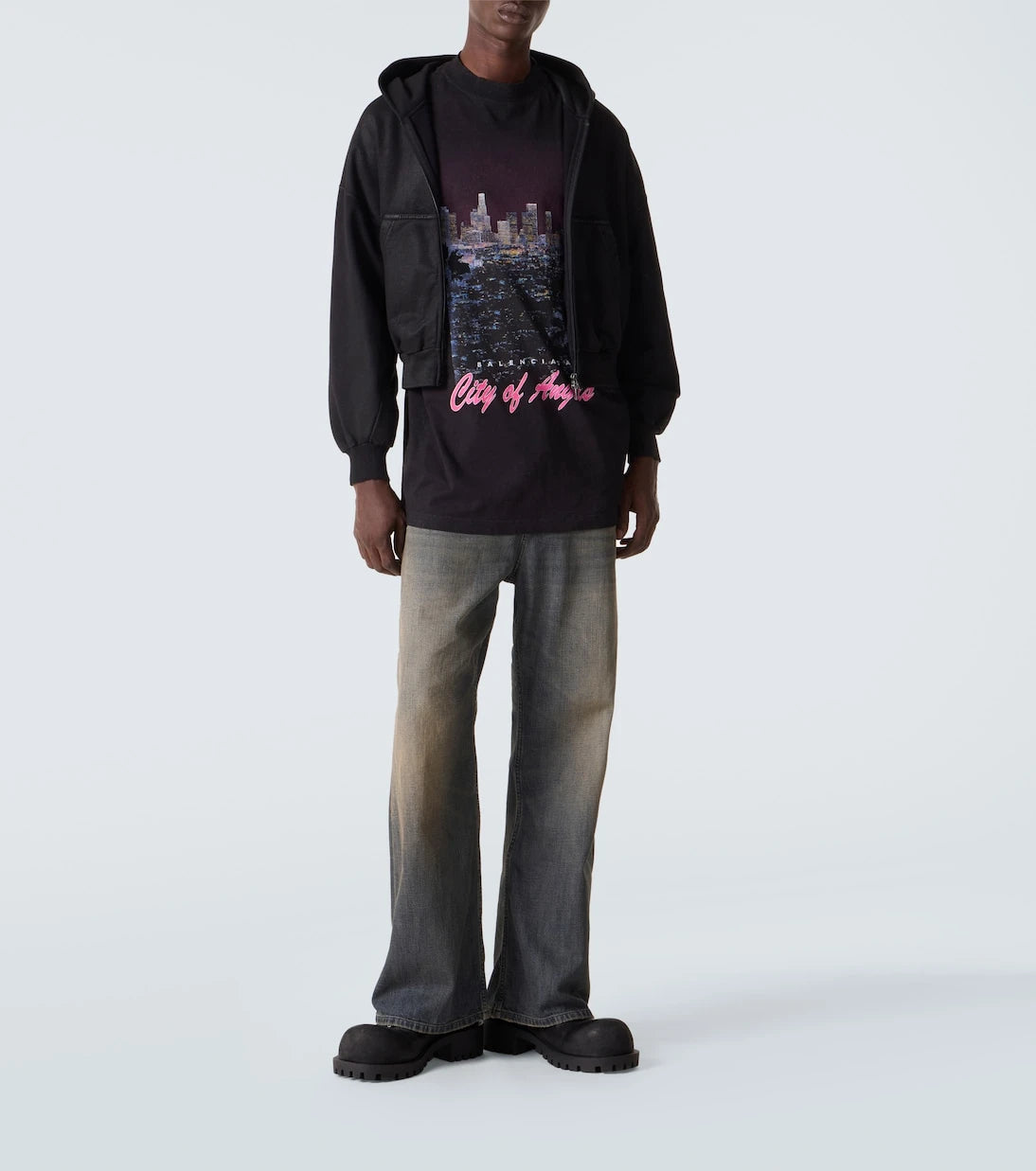 Balenciaga - Cotton jersey zip-up hoodie