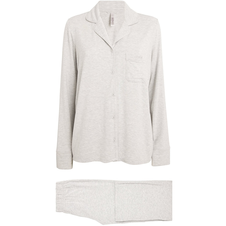 Skims Grey Sleep Long-Sleeve Pyjama Set