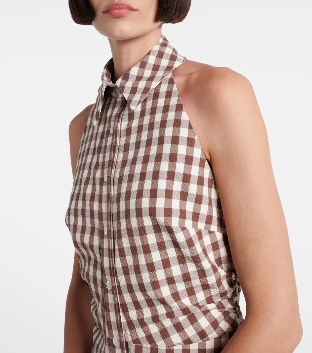 Veronica Beard - Mackey gingham seersucker midi dress