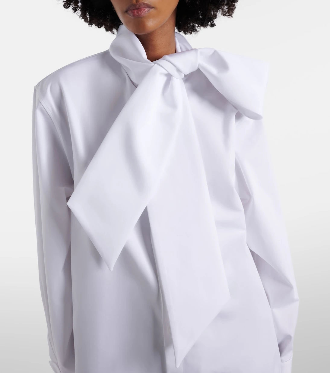 Saint Laurent - Tie-neck cotton poplin blouse