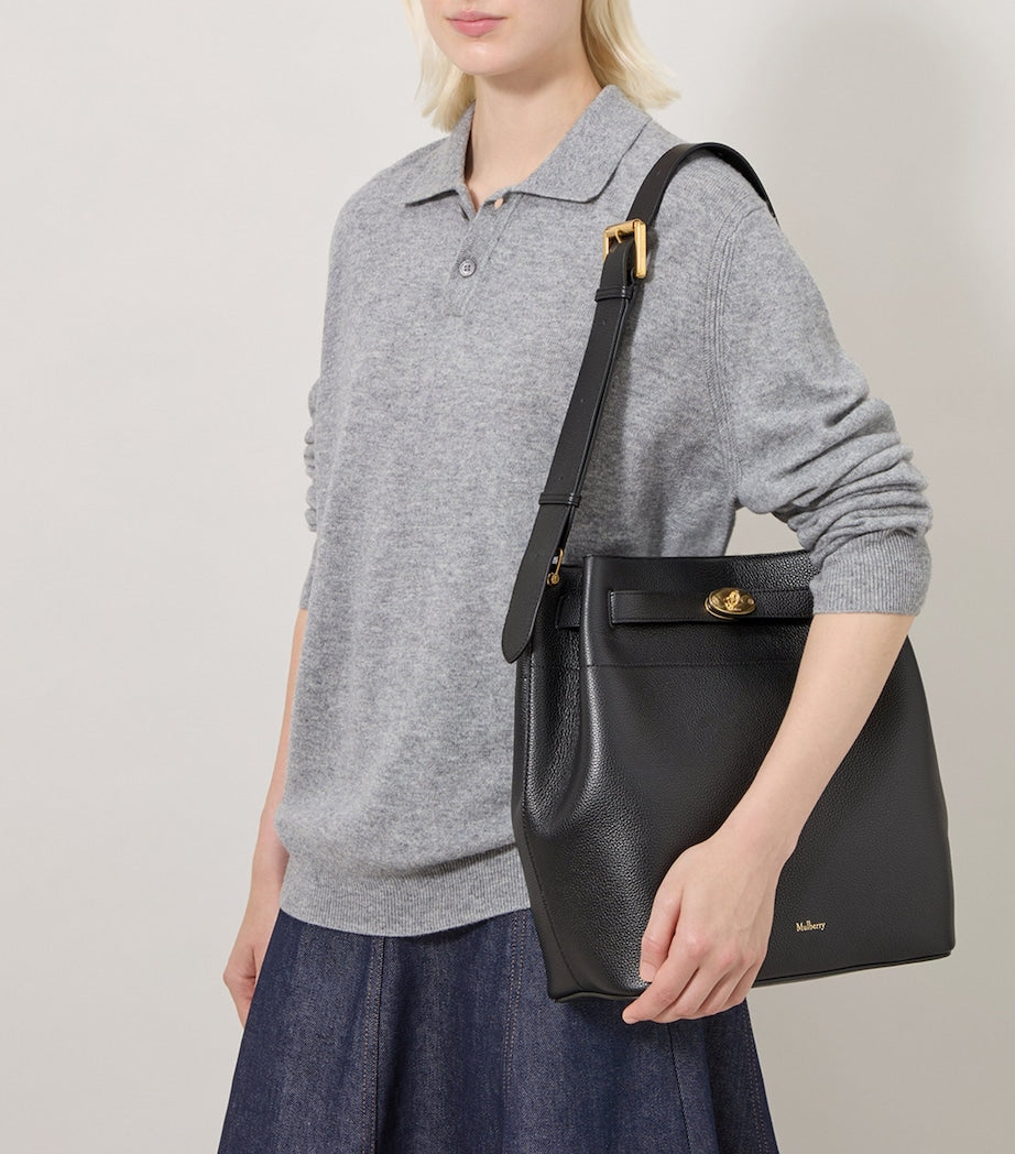 Mulberry Black Large Leather Islington Bucket Bag