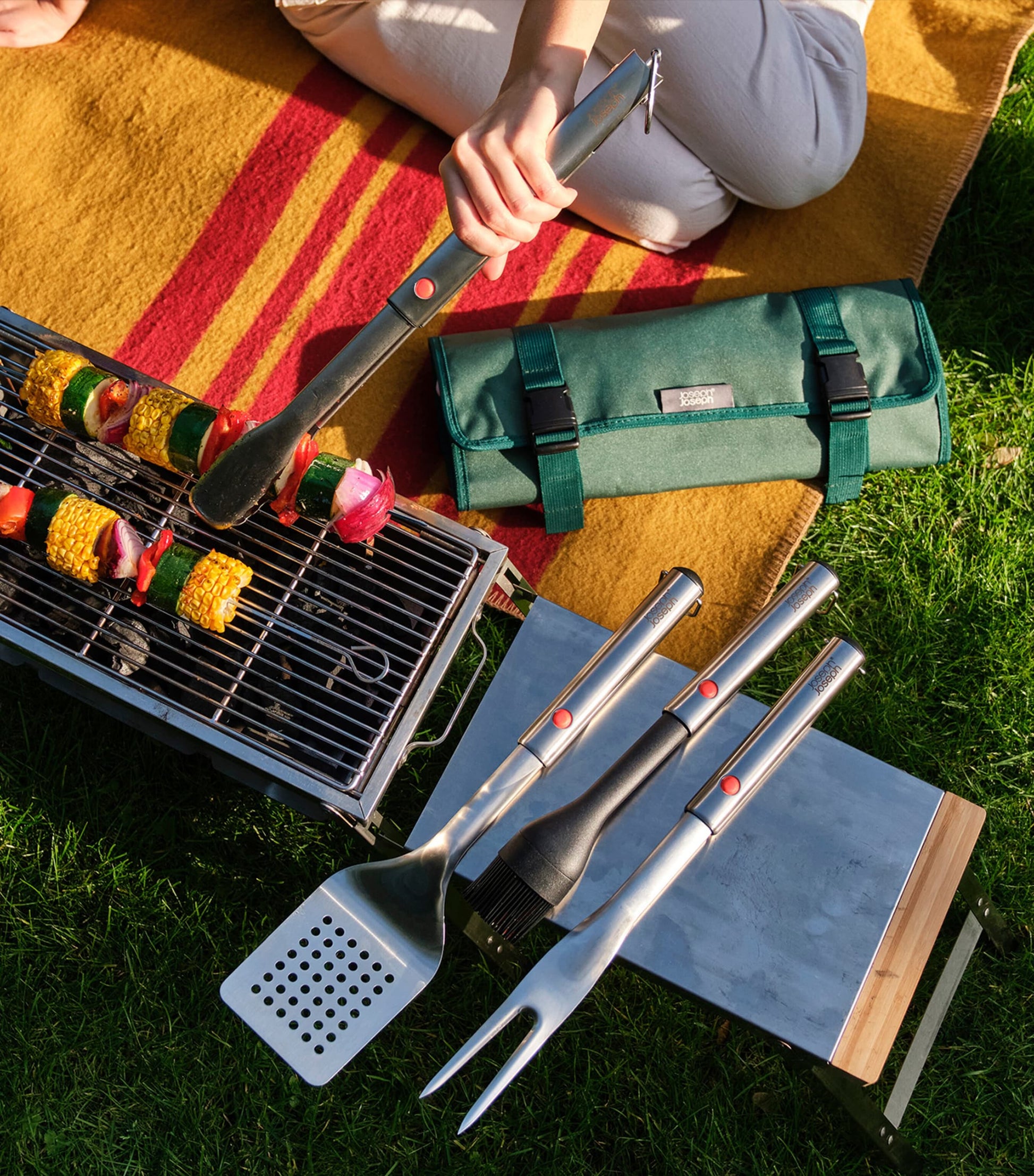 Stainless Steel 4-Piece GrillOut BBQ Utensils Set and Case