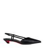 Christian Louboutin Black Miss Z Slingina Leather Pumps 25