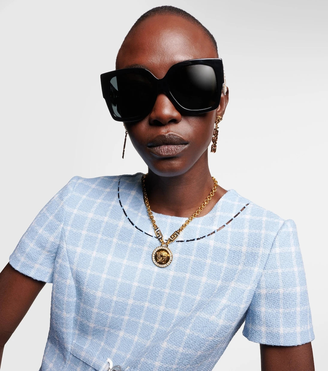 Versace - Greca embellished oversized sunglasses