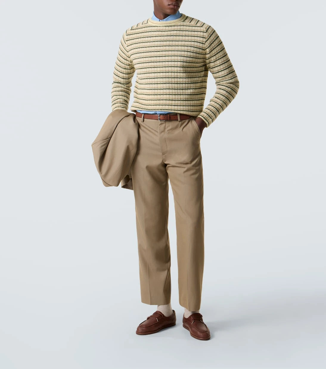 Auralee - Striped wool and cashmere sweater