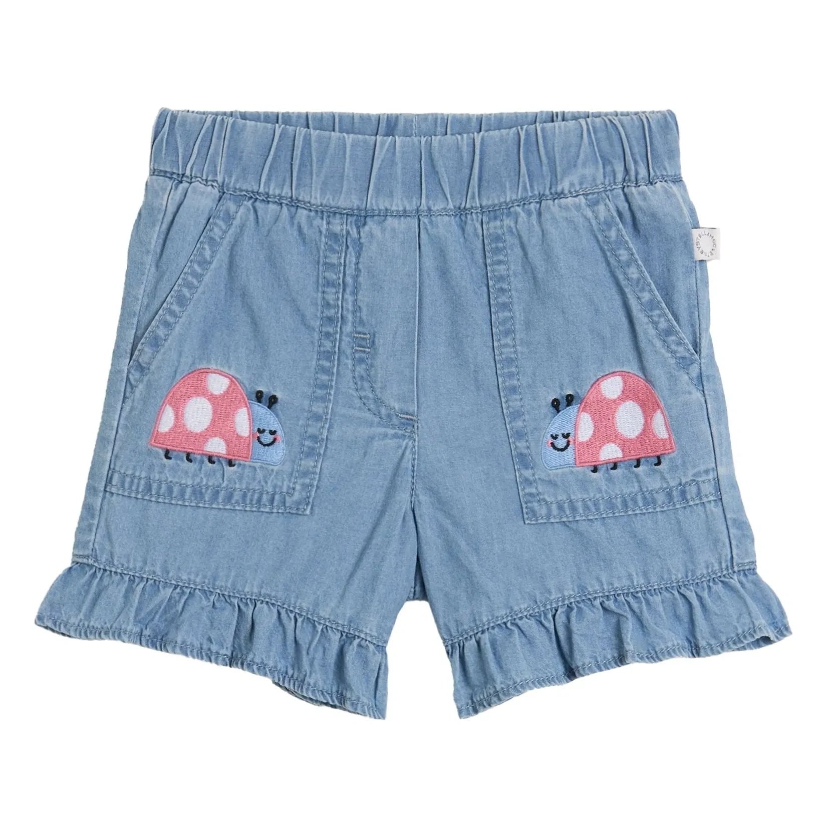 Stella McCartney Kids - Denim Short Ladybirds Organic Cotton | Blue