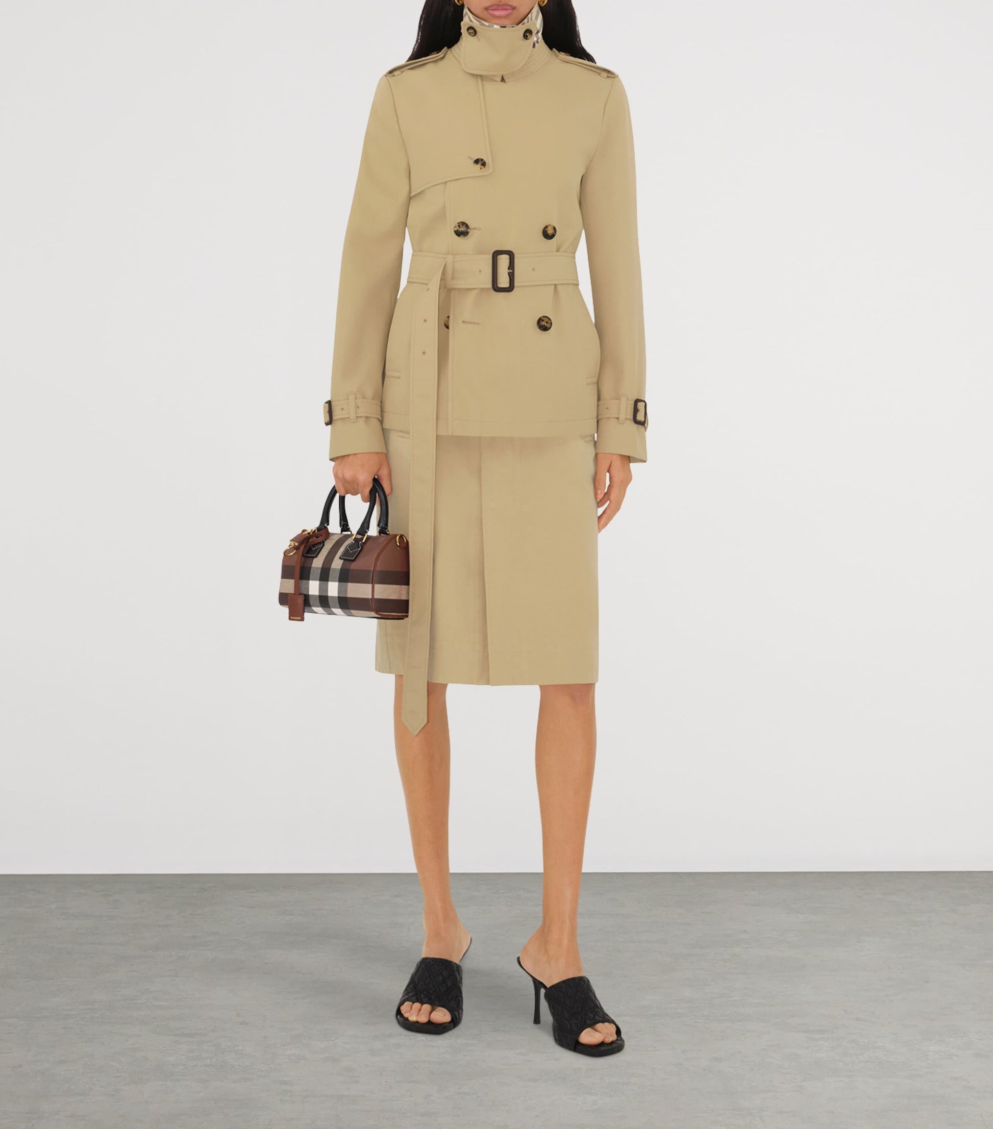 Burberry Brown Mini Check Bowling Bag