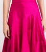 Tory Burch Pink Silk Voile Flared Midi Skirt