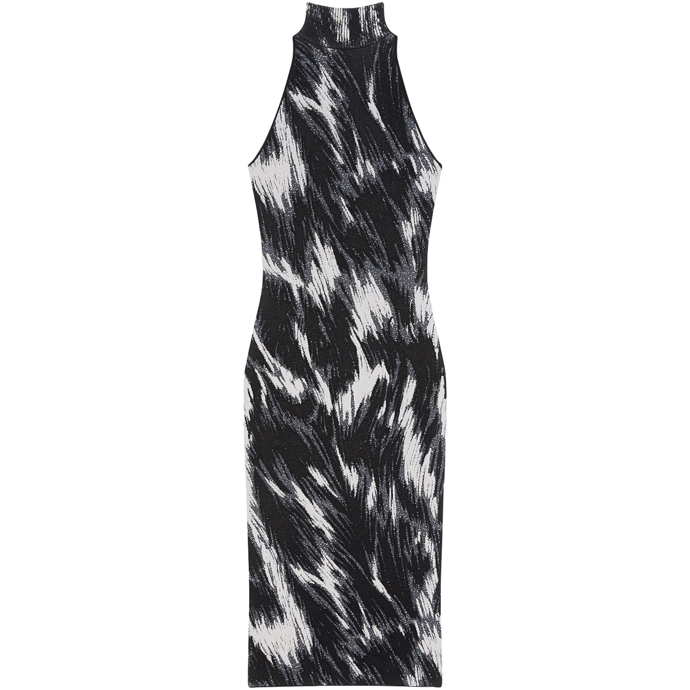 Givenchy Grey Knit Animal Midi Dress