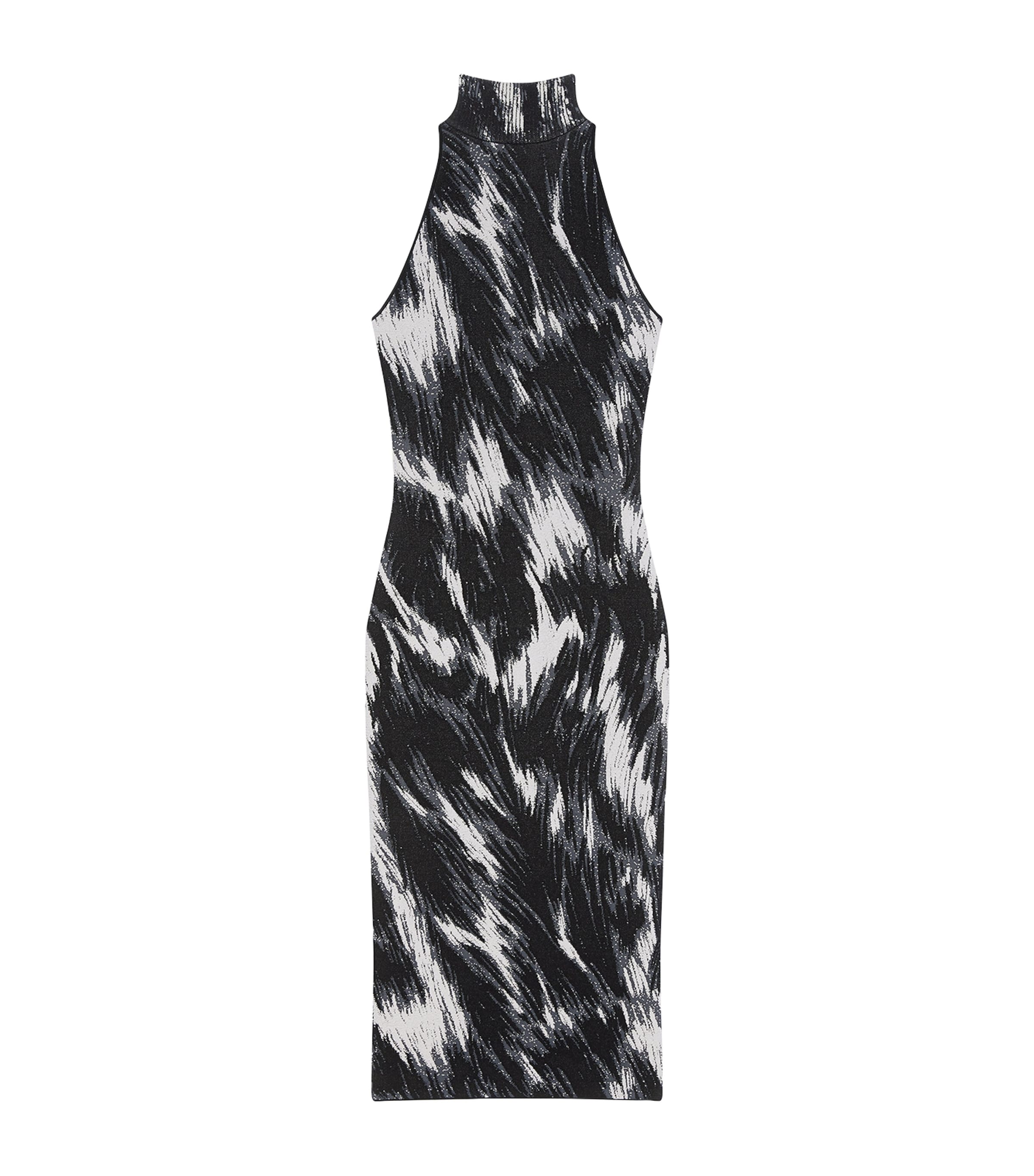 Givenchy Grey Knit Animal Midi Dress