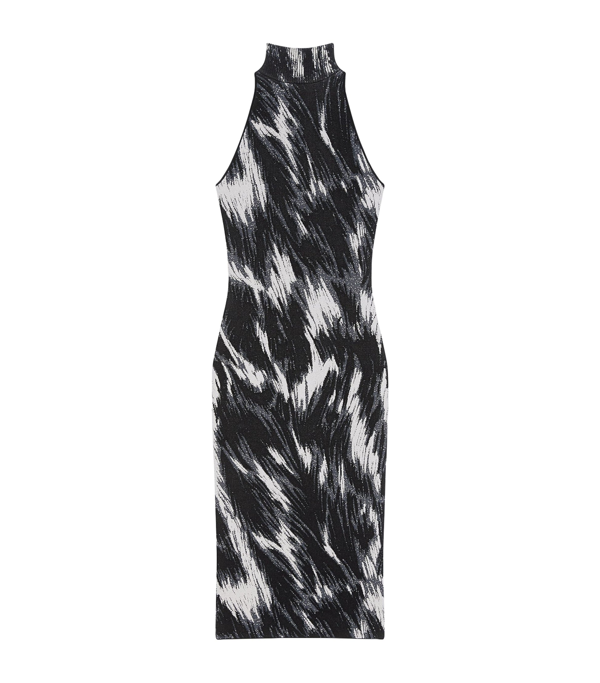 Givenchy Grey Knit Animal Midi Dress