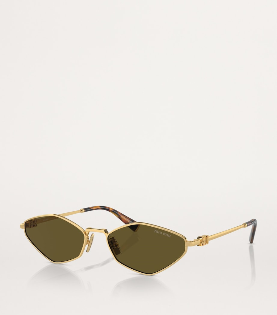 Gold Metal Oval Sunglasses