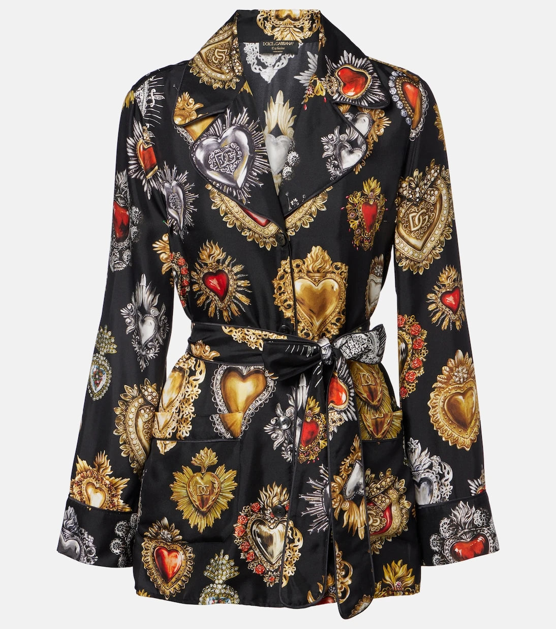 Dolce&Gabbana - Devotion belted silk twill blouse