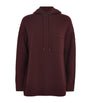 Max Mara Red Wool-Cashmere Knitted Hoodie