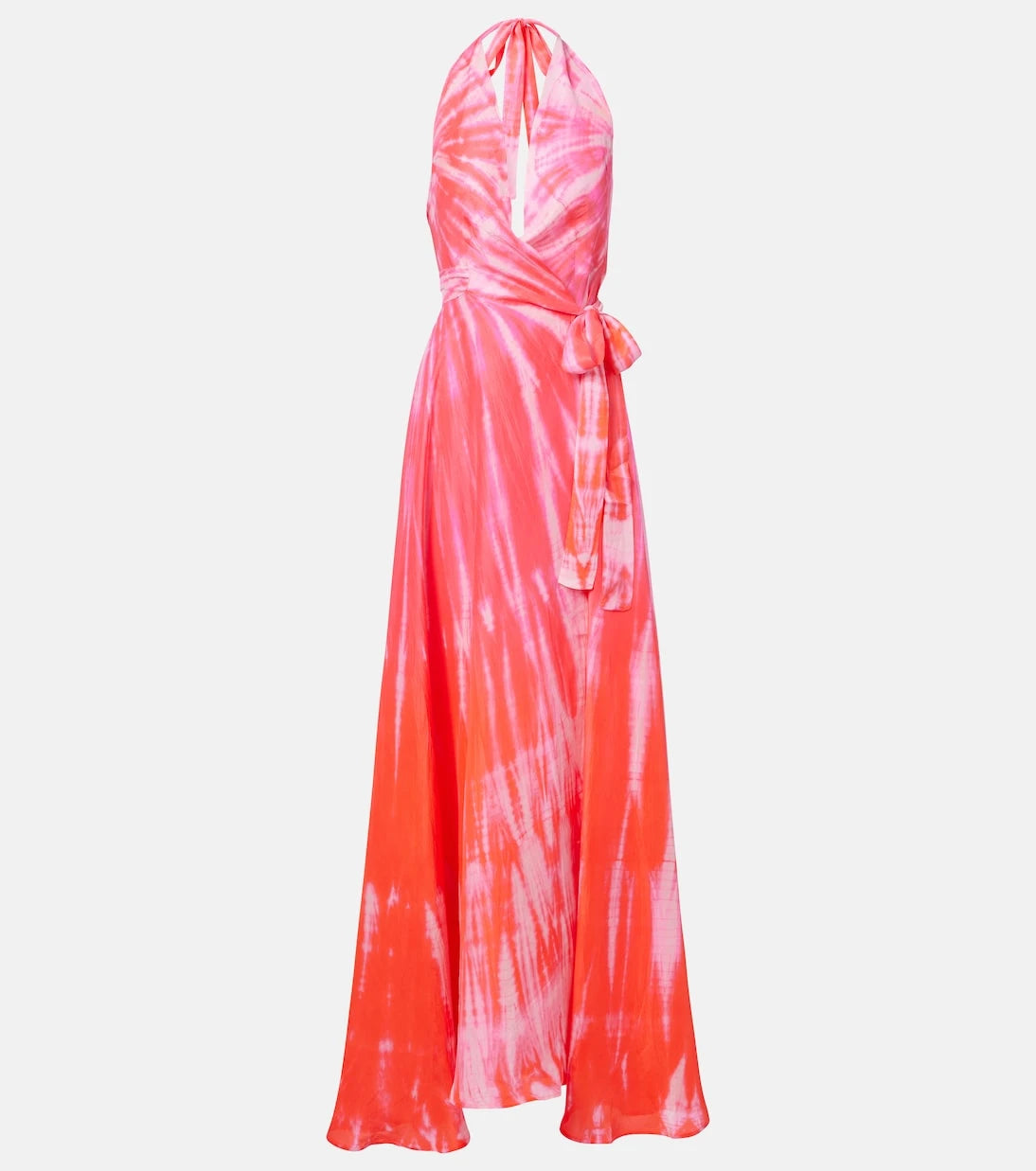 Anna Kosturova - Tie-dye halterneck silk wrap dress