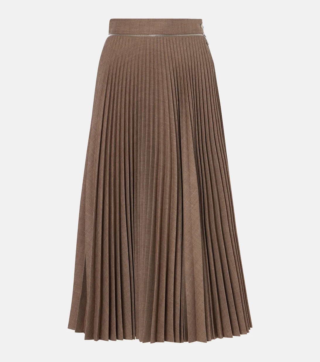 Burberry - Pleated wool midi skirt