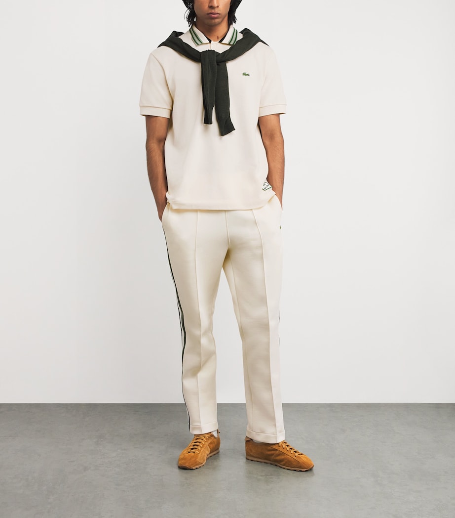 Lacoste Cotton Stripe-Collar Polo Shirt