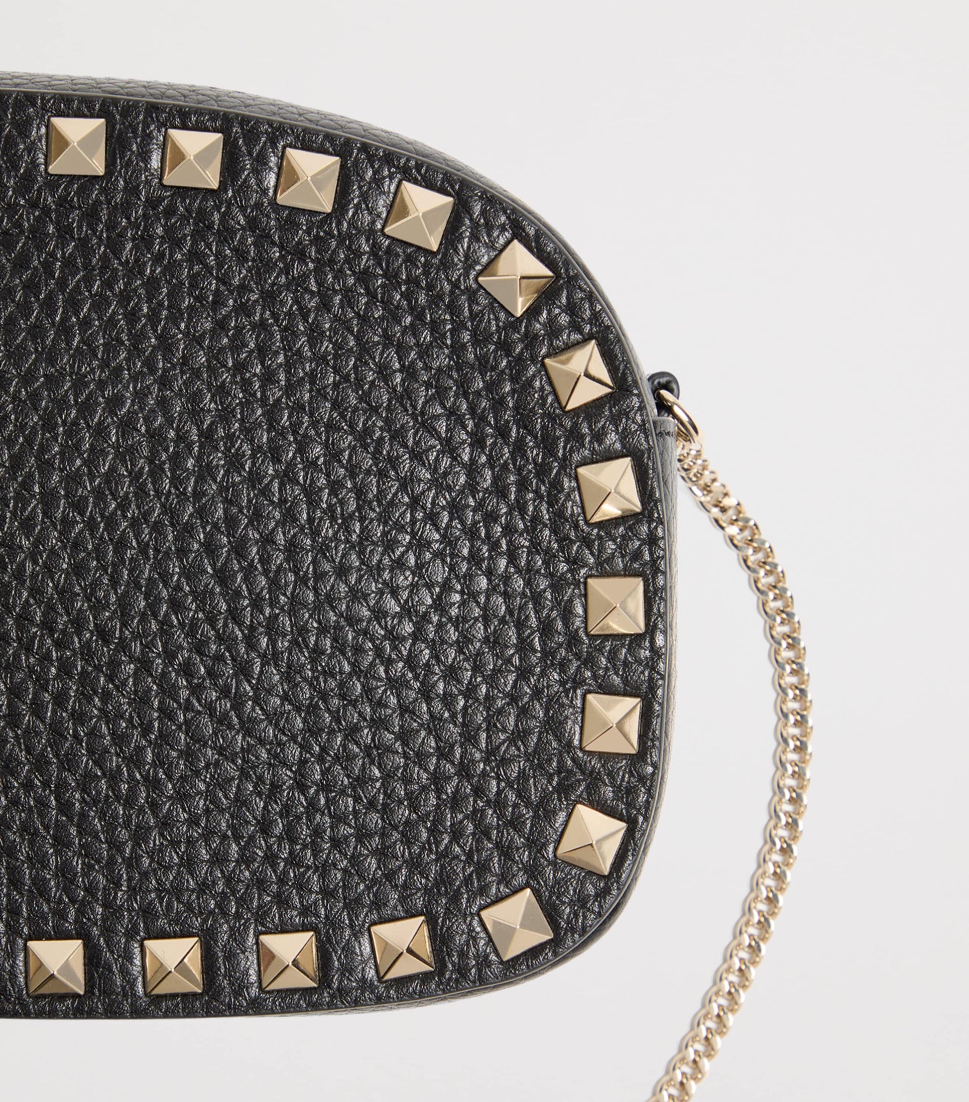 Valentino Garavani Black Mini Leather Rockstud Shoulder Bag