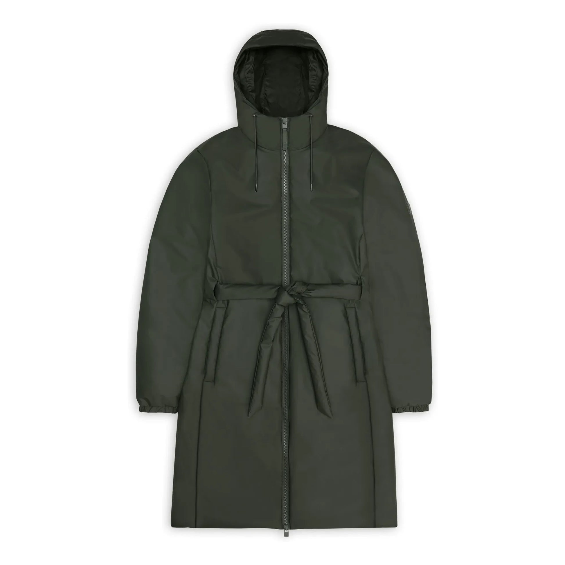 Rains - Lohja Long Belted Parka | Khaki