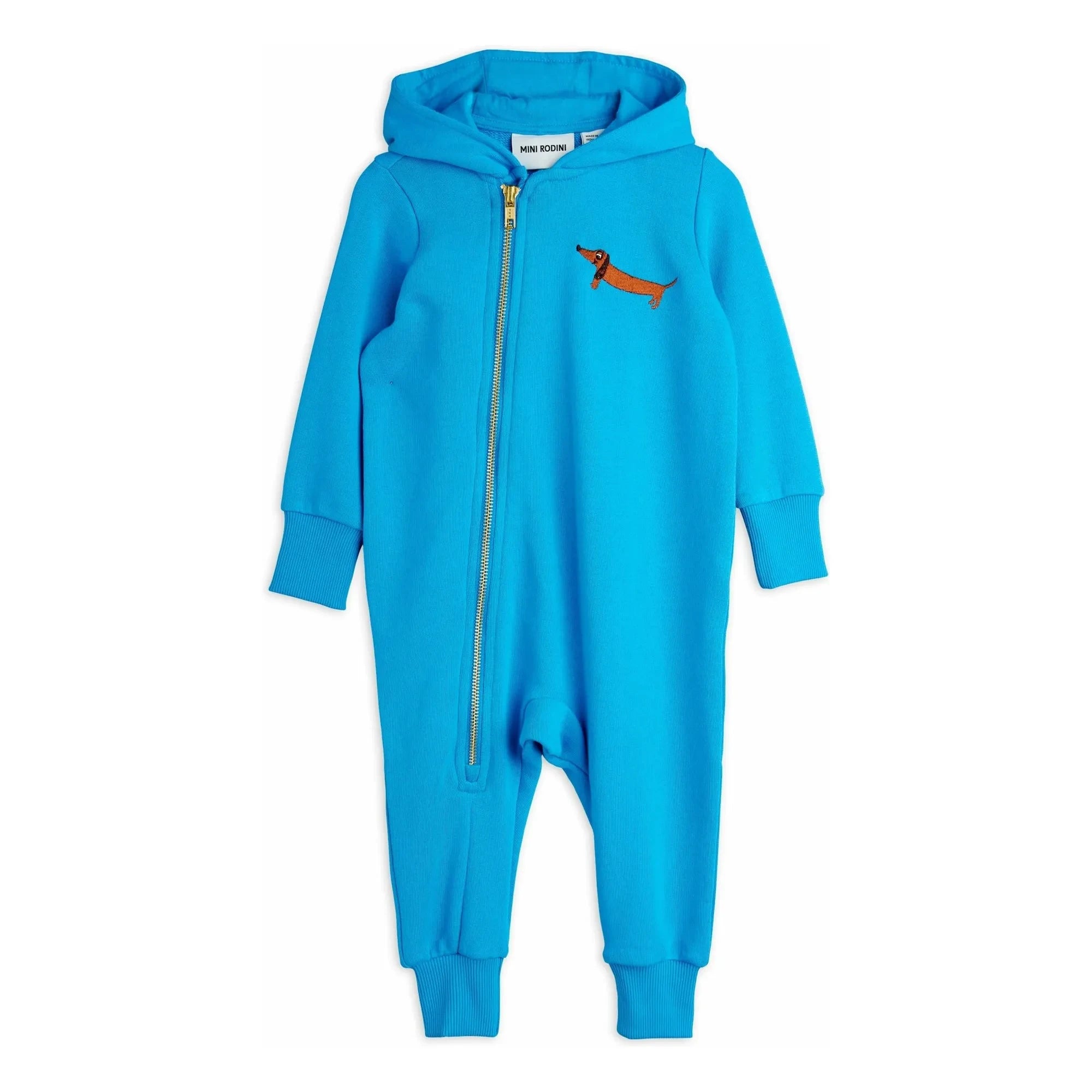 Mini Rodini - Dachshund organic cotton overalls | Blue
