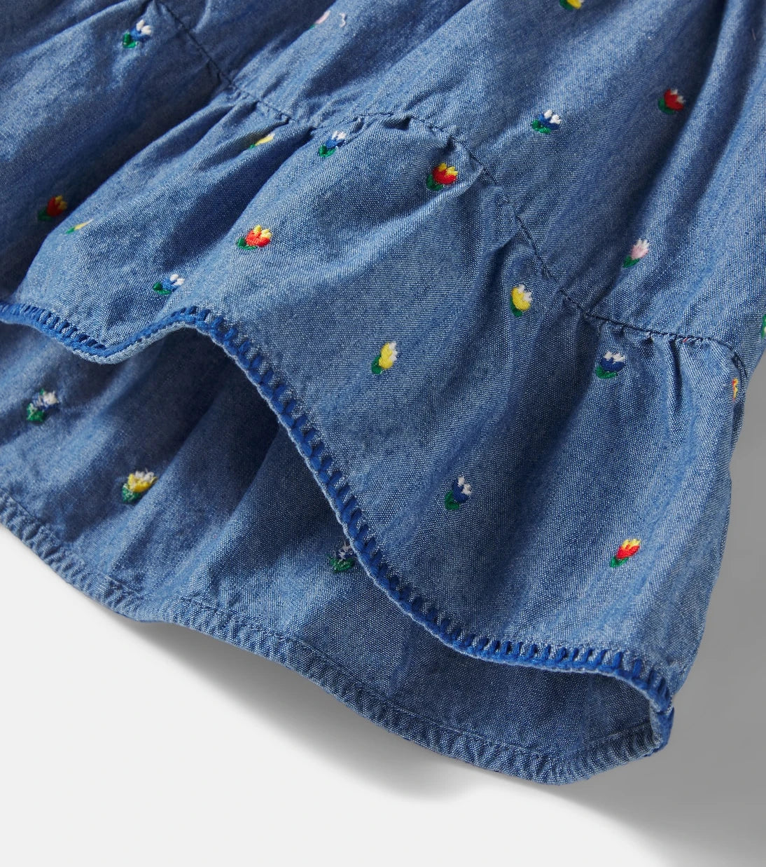 Stella McCartney Kids - Embroidered chambray skirt