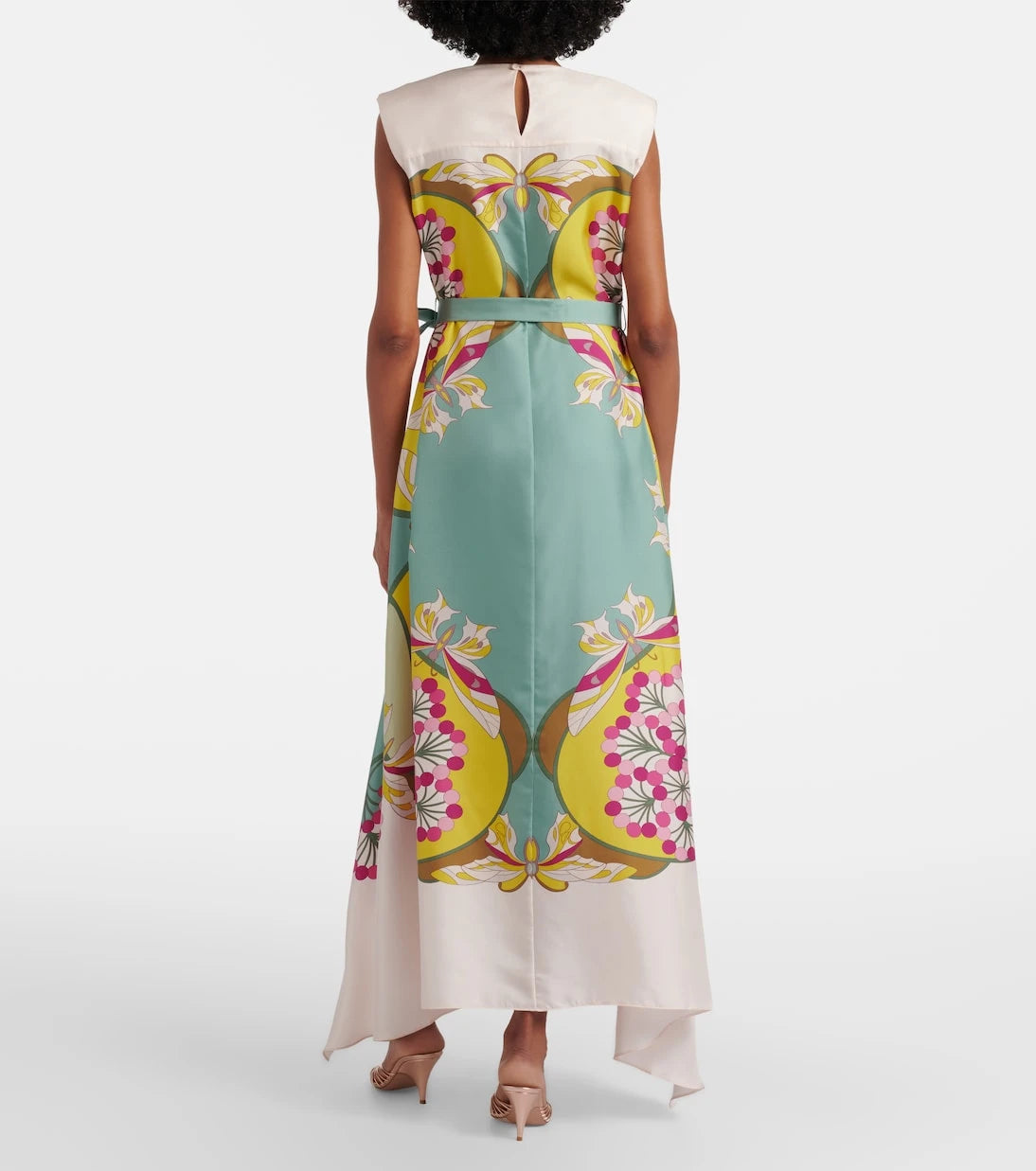 La DoubleJ - San Carlo printed silk satin midi dress