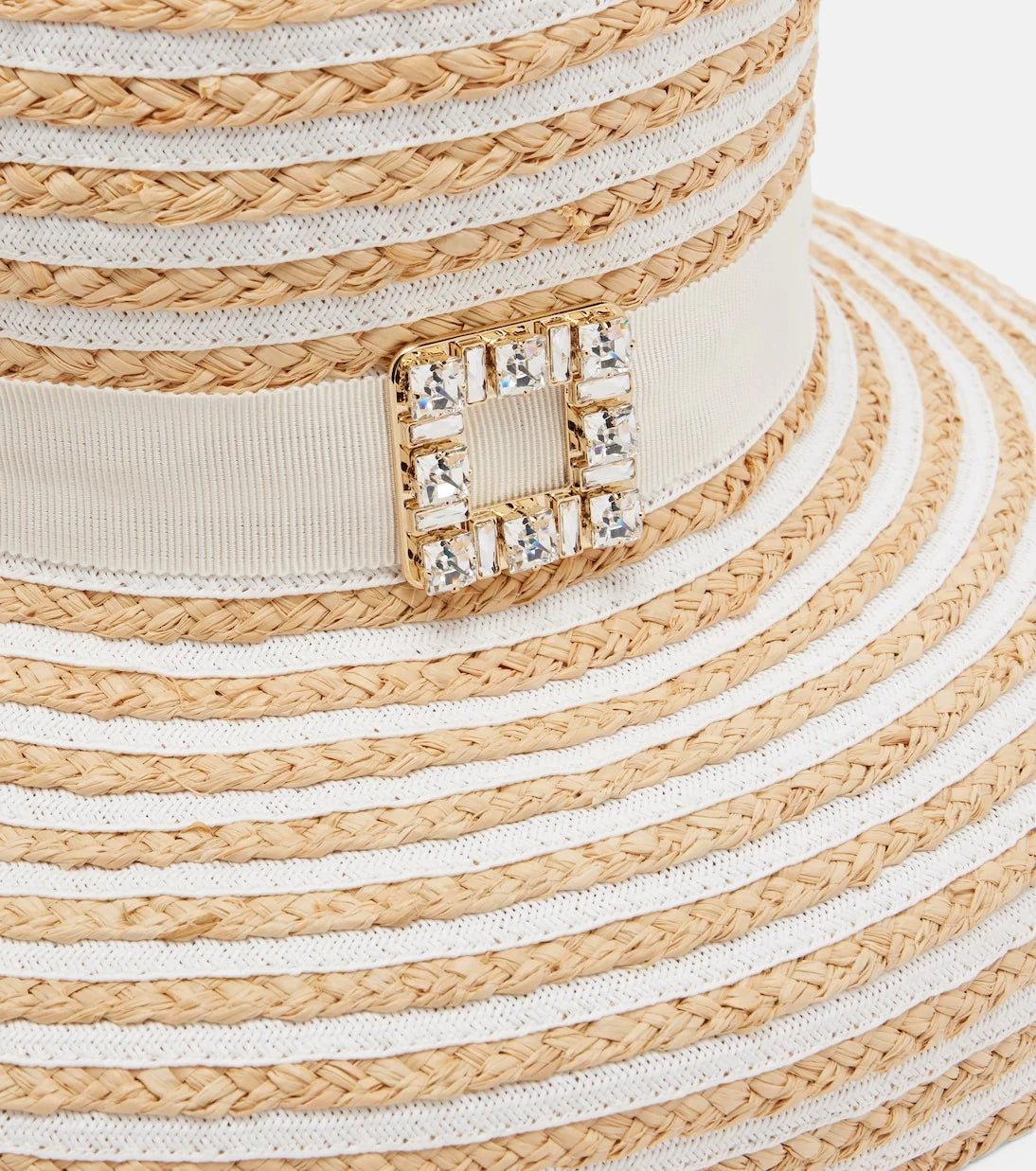 Roger Vivier - Très Vivier striped raffia sun hat
