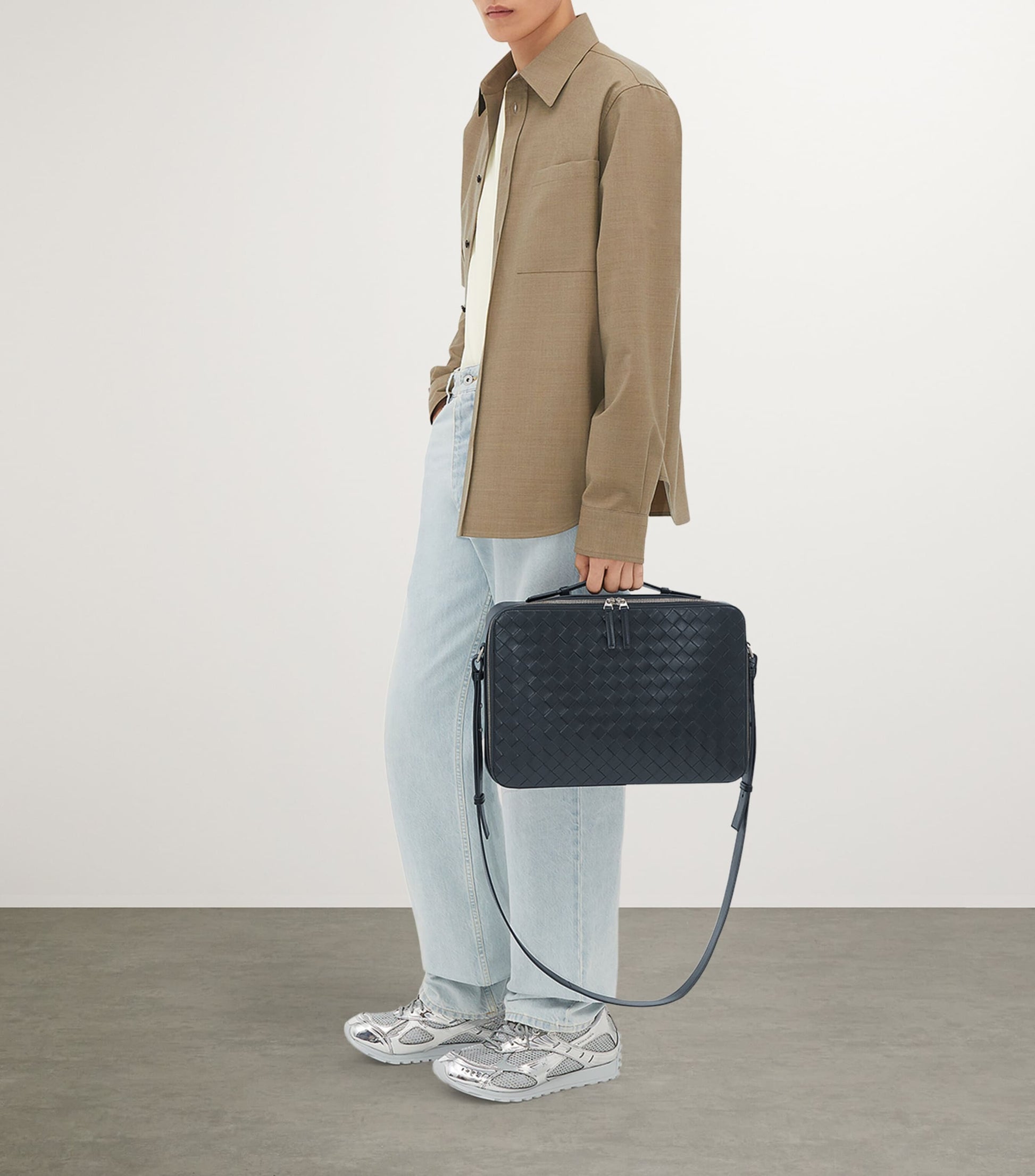 Bottega Veneta Leather Slim Getaway Briefcase