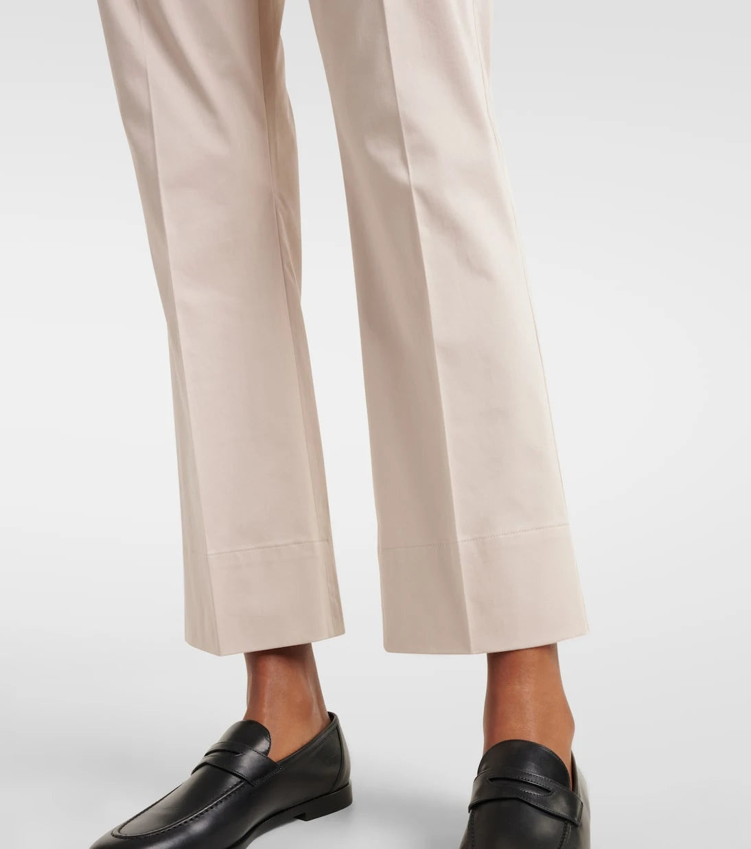 'S Max Mara - بنطال Felice بقصة أرجل واسعة من مزيج القطن