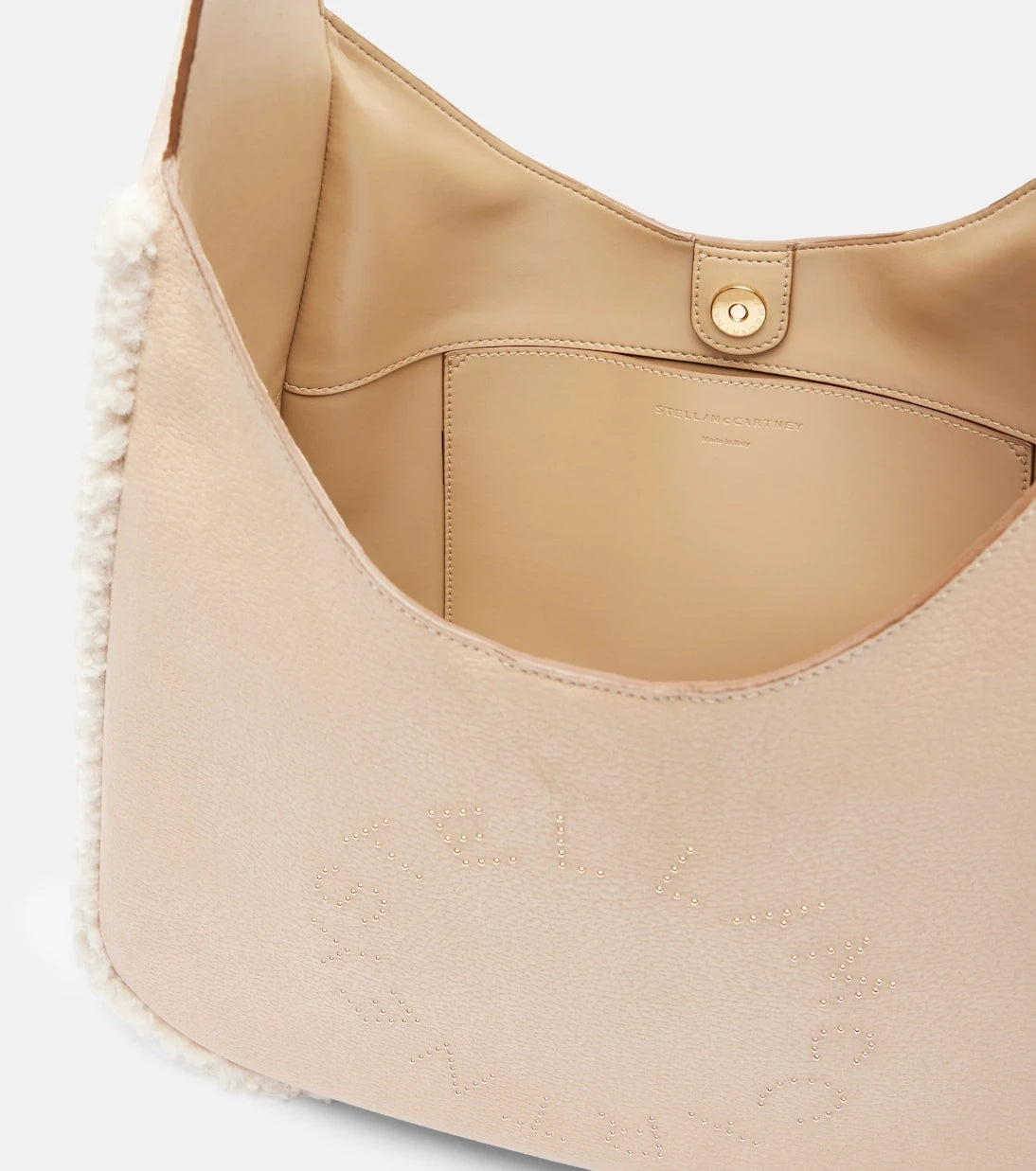 Stella McCartney - Teddy-trimmed shoulder bag
