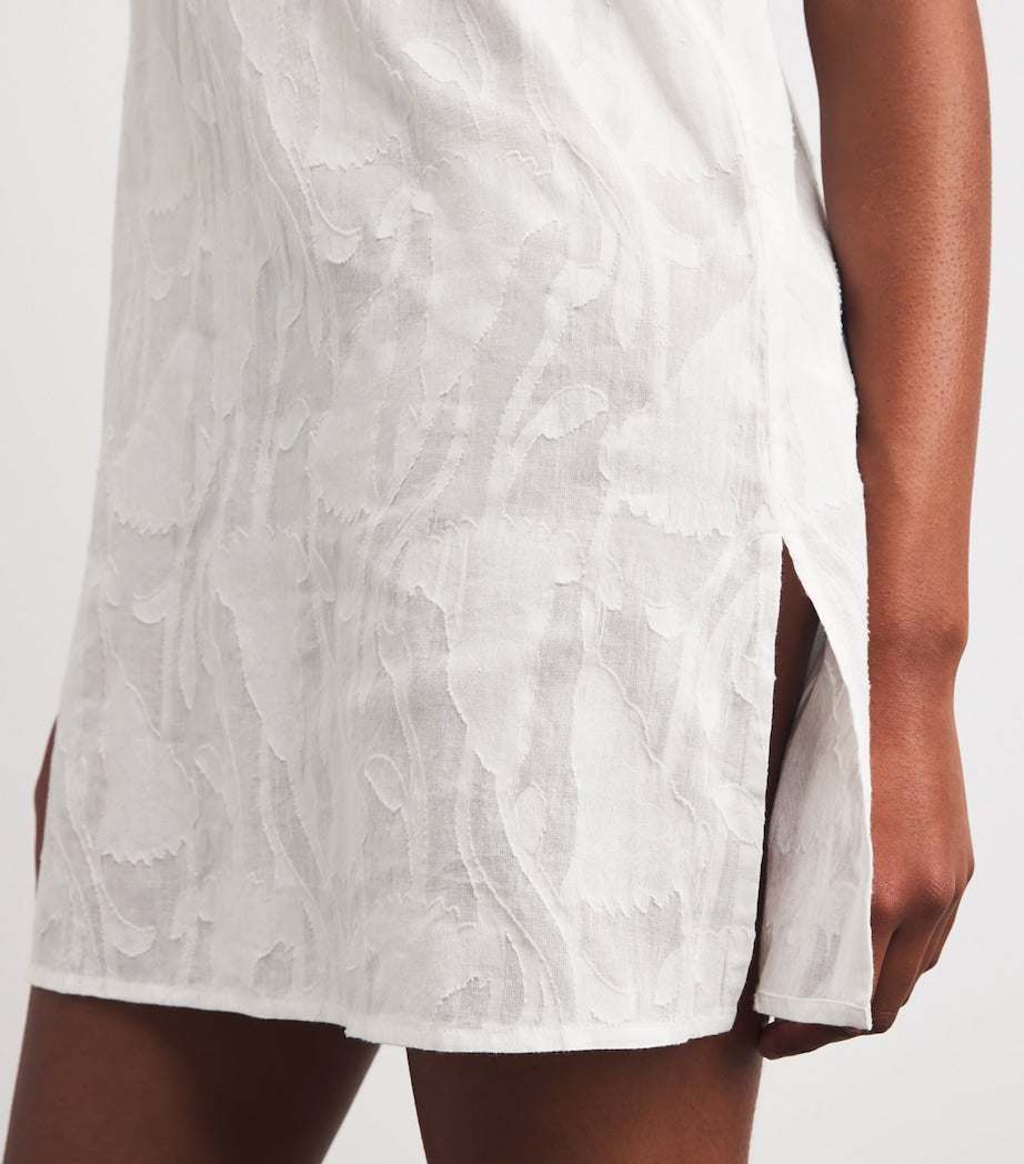 Desmond & Dempsey Ivory Floral Jacquard Nightdress