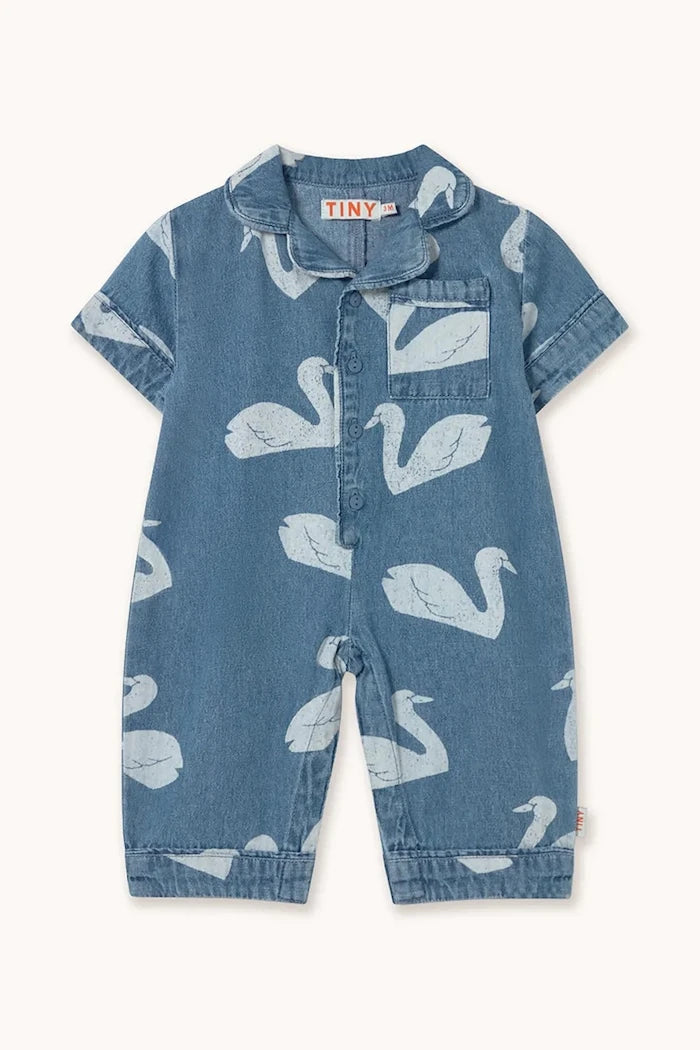 Tinycottons BIG SWANS BABY TEK PARÇA Bebek Kot Tulum