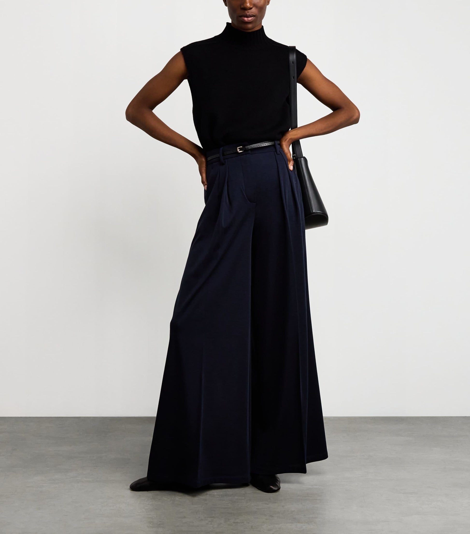 Black Leather Logo Belt