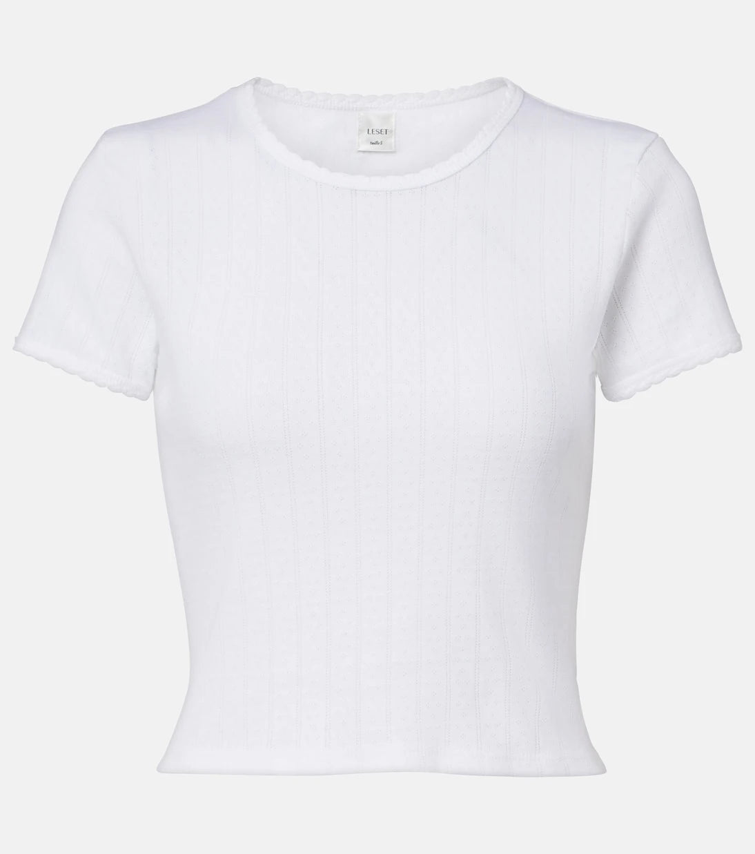 Leset - Pointelle cotton crop top