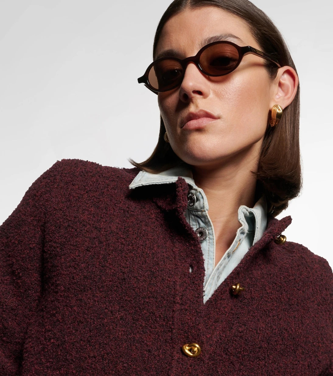 Bottega Veneta - Slim Ribbon oval sunglasses