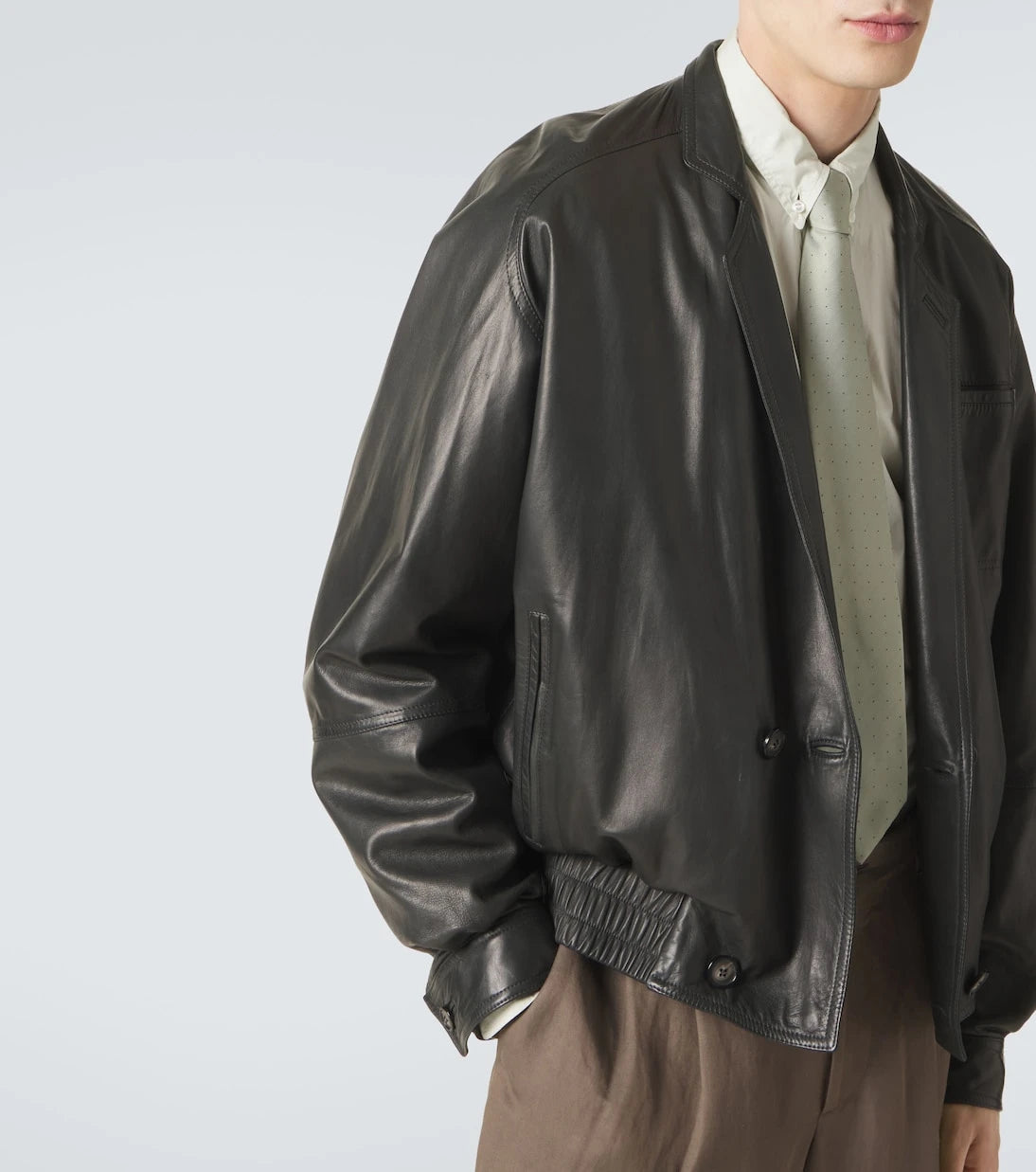 Giorgio Armani - Archivio leather bomber jacket