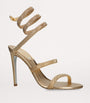 René Caovilla Gold Leather Serpent Heeled Sandals 105