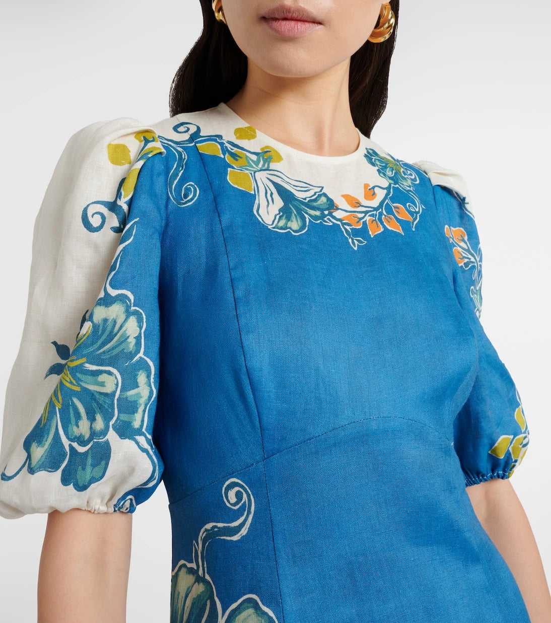 Alémais - Luda floral linen midi dress