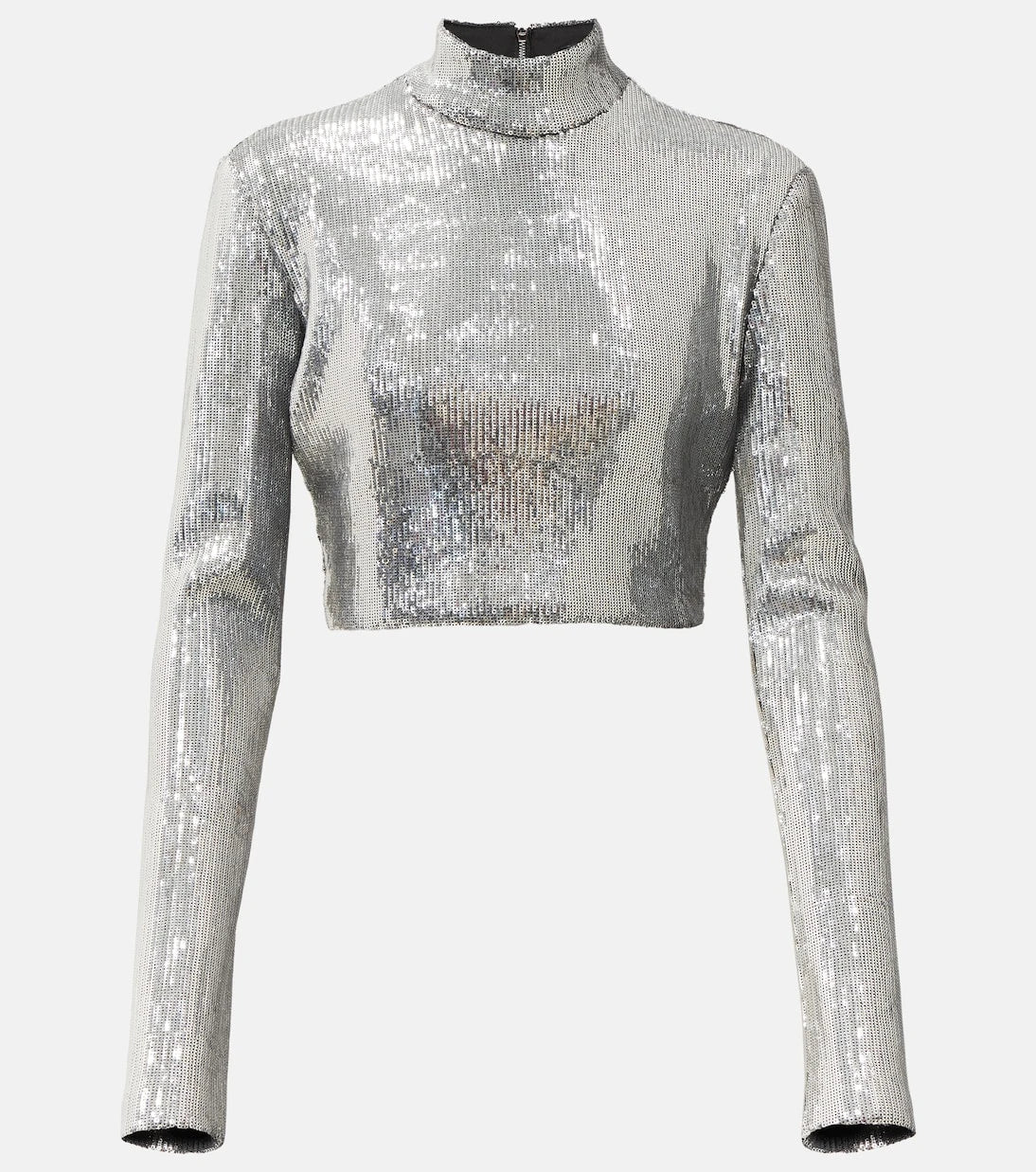 David Koma - Sequined mockneck crop top