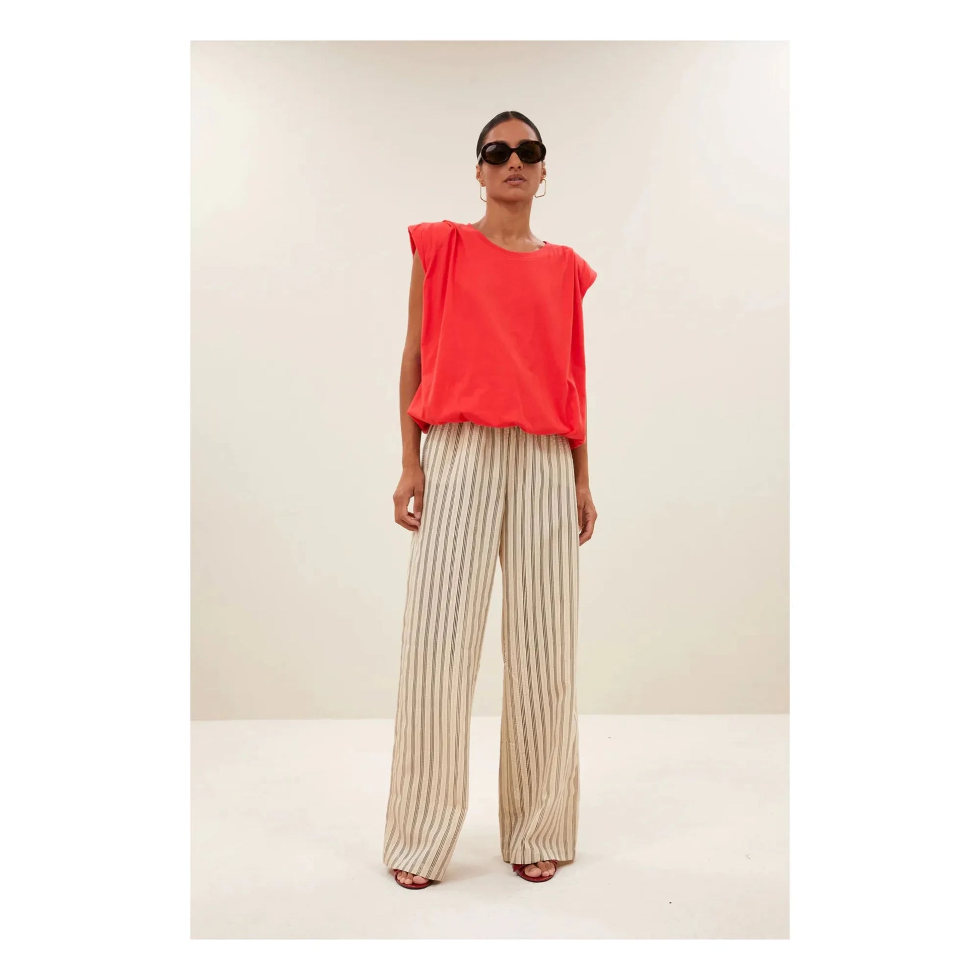By Bar - Joan Pants Stripes | White
