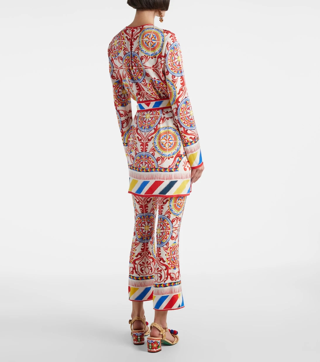Dolce&Gabbana - Belted printed silk top