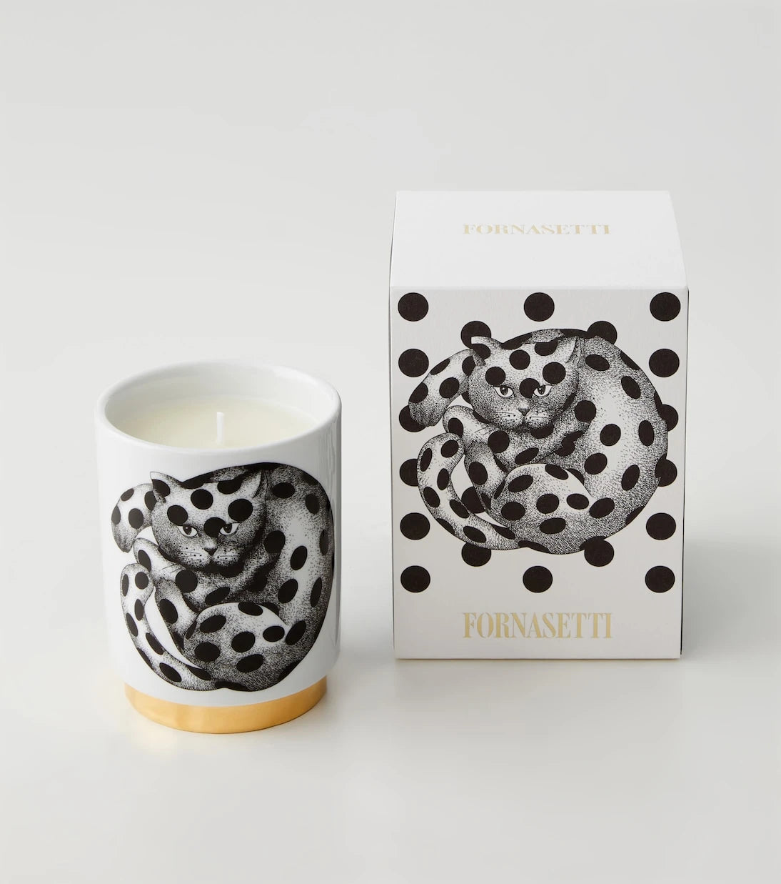 Fornasetti - شمعة High Fidelity معطرة من البورسلين