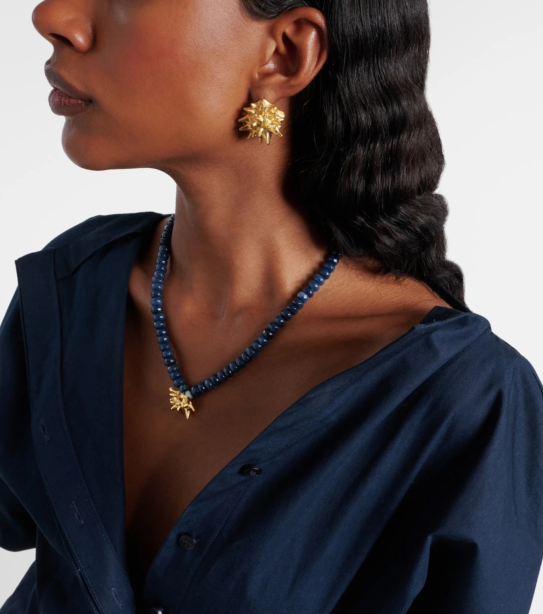 Ysso - Sea Urchin 24kt gold-plated earrings