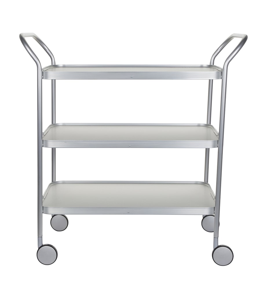 Aluminium Diamond-Embossed Three-Tiered Trolley