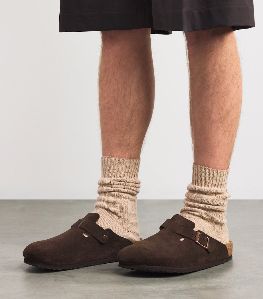Birkenstock Suede Boston Clogs