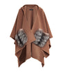 Brown Wool Hooded Cape