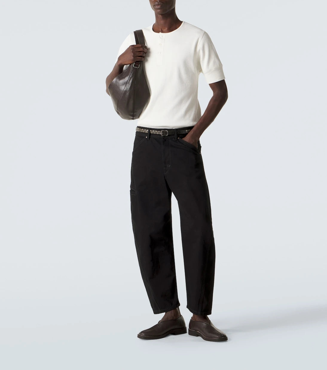 Lemaire - Cotton and linen jersey Henley shirt