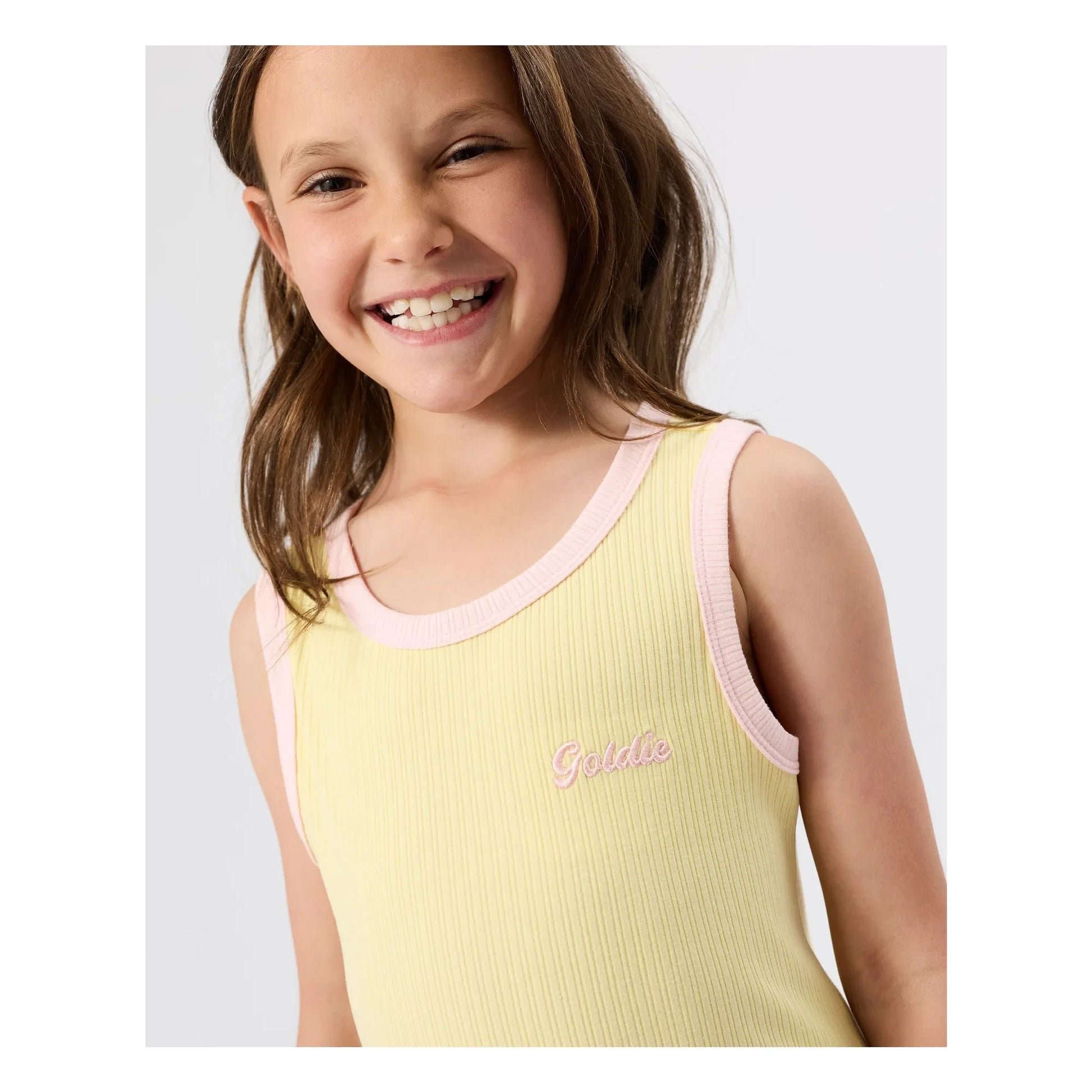 Goldie + Ace - Contrast Rib Tank Top | Yellow