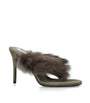 Alaïa Brown Shearling Fur Thong Heeled Mules 90