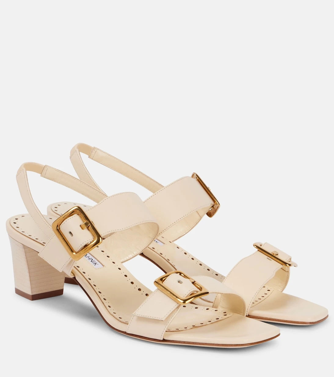 Manolo Blahnik - Thalitsli 50 leather slingback sandals